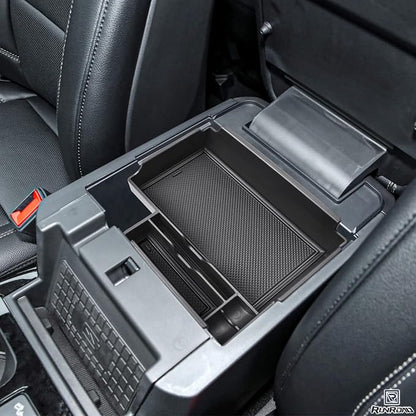 RUNROAD Upgrade Center Console Organizer Tray Compatible with Ford Explorer 2026 2025 2024 2023 2022 2021 2020 Accessories, ABS Armrest Tray Console Dividers Secondary Storage Box Container, Black