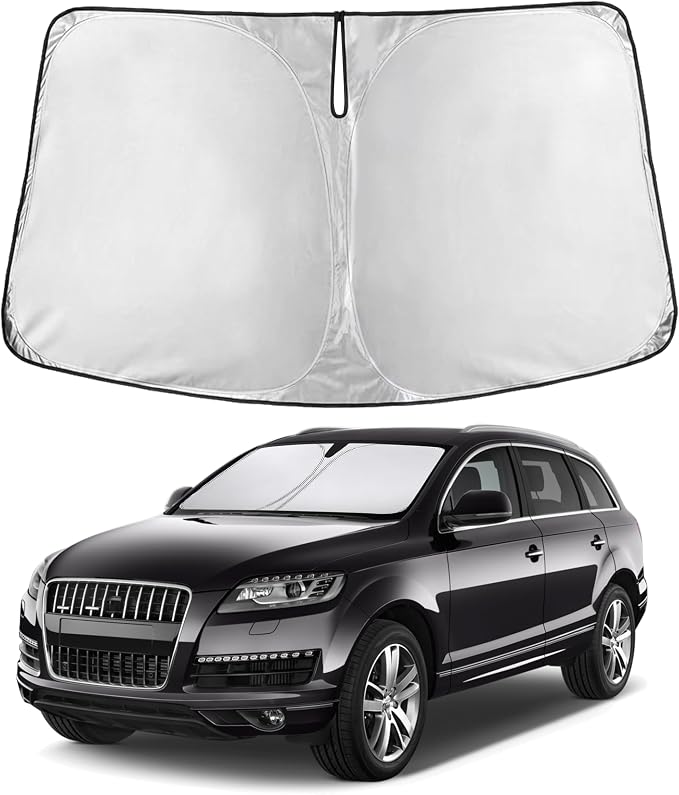 EcoNour Windshield Sunshade Compatible for Audi Q7 2007-2013 2014 2015, Sun Visor for Front Windshield & Window Sun Shade Cover, UV Heat Blocker & Protector, Car Accessories