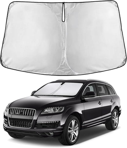 EcoNour Windshield Sunshade Compatible for Audi Q7 2007-2013 2014 2015, Sun Visor for Front Windshield & Window Sun Shade Cover, UV Heat Blocker & Protector, Car Accessories