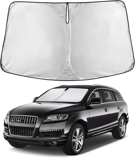 EcoNour Windshield Sunshade Compatible for Audi Q7 2007-2013 2014 2015, Sun Visor for Front Windshield & Window Sun Shade Cover, UV Heat Blocker & Protector, Car Accessories