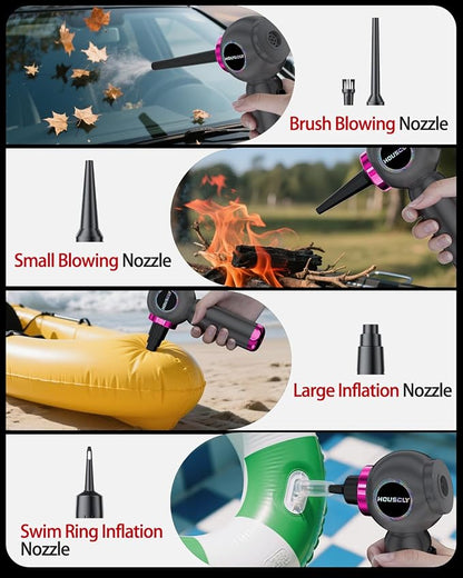 houscly Handheld Car Vacuum Portable Cordless 25000Pa High Power Small Mini Hand Vacuum Rechargeable 4-in-1 Wireless Handheld Vac for Car Office Desktop Home Cleaning Ideal Gifts for Men & Women