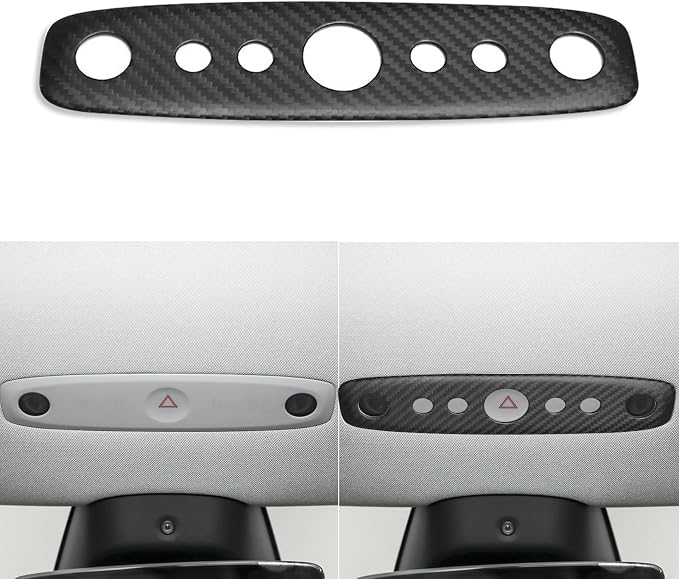 NVCNX Hard Rigid Real Carbon Fiber for Tesla New Model 3/Y Highland 2024-2026 for Juniper 2025 2026 Accessories Vehicle Molding Front Roof Reading Light Panel Cover Interior Trim 1PC - Matte Carbon