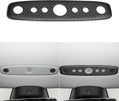 NVCNX Hard Rigid Real Carbon Fiber for Tesla New Model 3/Y Highland 2024-2026 for Juniper 2025 2026 Accessories Vehicle Molding Front Roof Reading Light Panel Cover Interior Trim 1PC - Matte Carbon