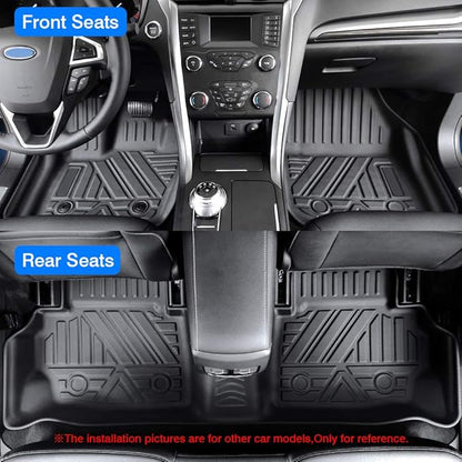 KUST All Weather Floor Mats for 2018-2024 Volkswagen Tiguan, Custom Fit Floor Liners for VW Tiguan Accessories 1st & 2nd Row High Edge Non-Slip
