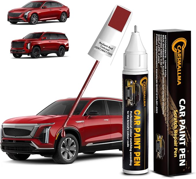 Radiant Red Tintcoat(GNT/WA170H) Car Touch Up Paint for Cadillac, Color Accurate Car Paint Scratch Repair Pen Kit Quick & Easy Fix Vehicle Chips and Automotive Nicks Scuff