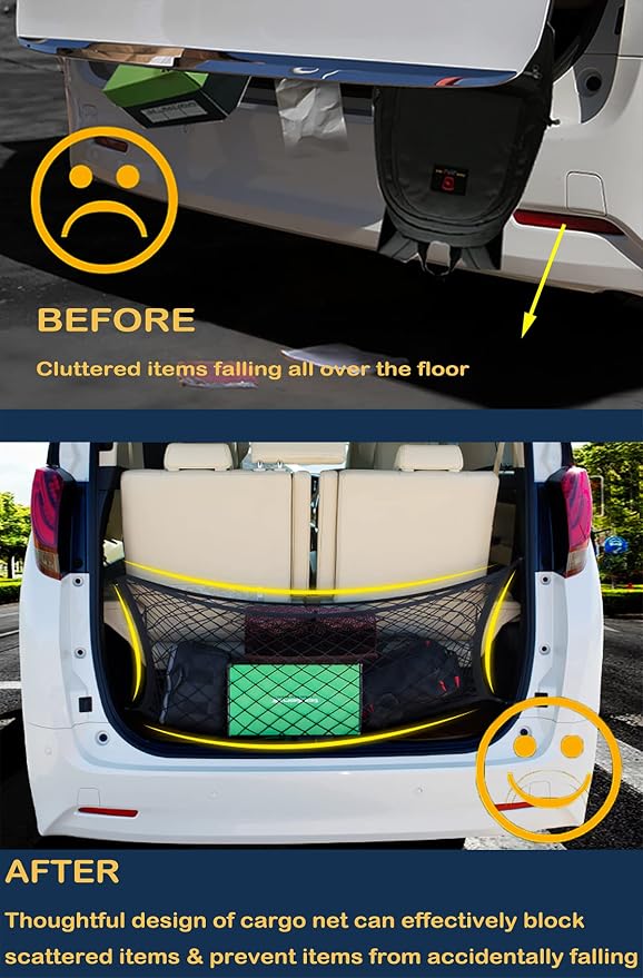Trunk Cargo Net Compatible with Subaru Forester SK New 2026 2025 2024 2023 2022 2021 2020 2019 2018 2017 2016 2015 2014 2013 2012 2011 2010 2009 2008 2007-1998 Car Rear Nylon Mesh Tailgate Netting