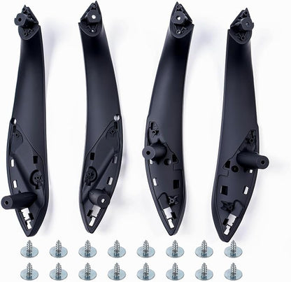 4PCS Door Handles Replacement for BMW 3 Series F30 4 Series F32 F80 F82 Inner Door Pull Strap Armrest Bracket Handle Kit Interior Trim for BMW 2013-2018 320 328 330 335 2014-2019 428 435 440 (Black)