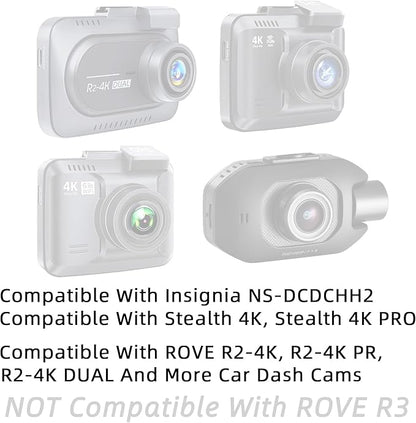 Suction Cup Mount for Rove R2-4K, R2-4K PRO, R2-4K Dual, Stealth 4K, Stealth 4K PRO, Insignia NS-DCDCHH2, 360 J501 Dash Cam Mini Windshield Mount Holder for Rove R2 4K Dash Cam Series