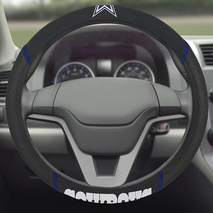 FANMATS NFL Unisex-Adult Embroidered Steering Wheel Cover