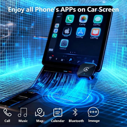 2 in 1 CarPlay Adapter for Passat Variant B6 B7 2019 2020 2021 2022, CarPlay Wireless Adapter with Auto Reconnect Fast Pairing Bluetooth Connection Compact USB Dongle