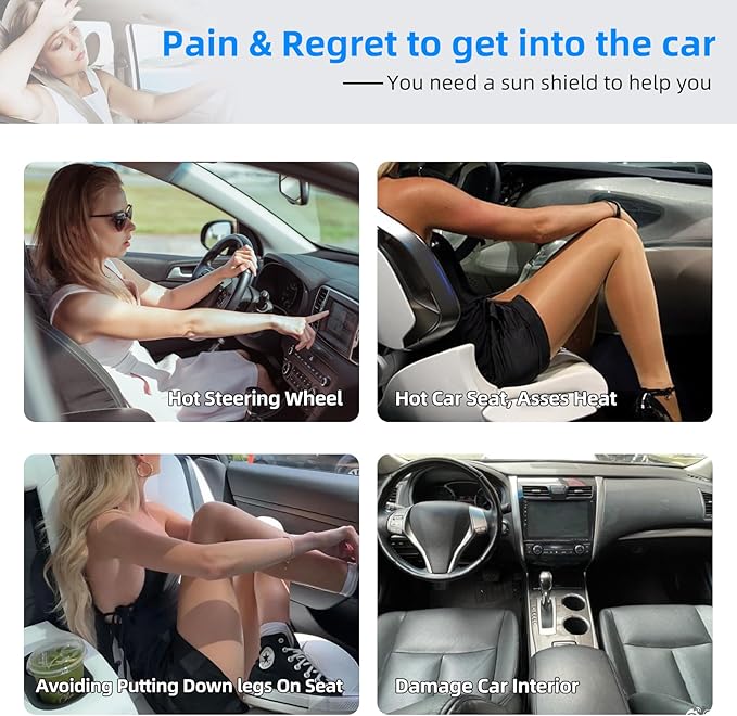 Custom Fit Windshield Sun Shade for Hyundai Elantra 2021-2026 | Custom Fit Windshield Cover, Blocks UV Rays, Double-Layer Heat Shield, Durable Frame, Easy Fold & Storage