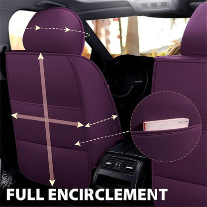 Car Seat Covers Front Seats, Super Luxurious Heavy Universal Duty Waterproof Leather Automotive Vehicle Cover for Cars SUV Pick-up Truck, Non-Slip Seat Pink Car Accessories (2 PCS Front/Purple)