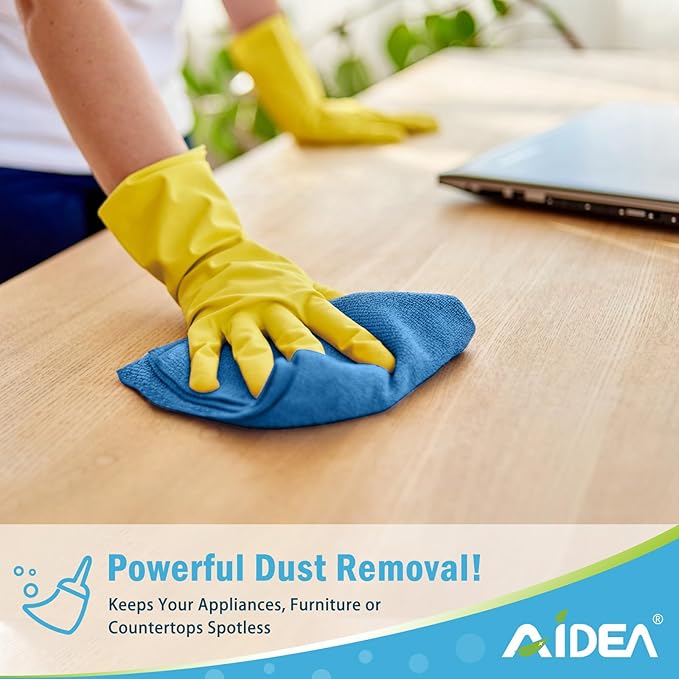 AIDEA Microfiber Cleaning Cloth, 20PK, Soft Absorbent Rags, Microfiber Towels for Cars, Kitchen Towels, Dusting Cloth for Home, Window, Cleaning Supplies, 12"×12"