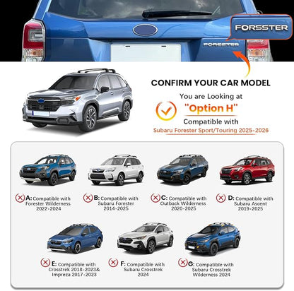 300lbs Lockable Roof Rack Cross Bars Compatible with 2025 2026 Subaru Forester Sport/Touring, Aluminum Roof Rails Crossbars for Rooftop Cargo Carrier Luggage Kayak Canoe Bike Snowboard Rack