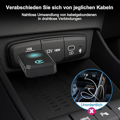 Wireless Carplay Adapter, Convert Wired to Wireless CarPlay, Compatible with CarPlay, Plug and Play, Type-C/USB, Suitable for 800+ Vehicles (Blue)