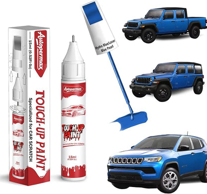 PBJ/MBJ Hydro Blue/Laser Blue Pearl Car Touch Up Paint for Jeep, Color Accurate Two-In-One Car Paint Scratch Repair Pen, Professional Scratch Remover for Vehicles Chips and Nicks Scuff