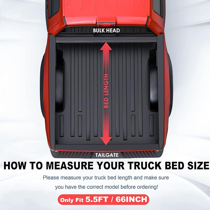MOSTPLUS Quad Fold Hard Truck Bed Tonneau Cover Compatible with 2007-2013 Toyota Tundra Fleetside w/OE Rail System 5.5 FT 66.7 inch -4 Fold Aluminum Bed Cover