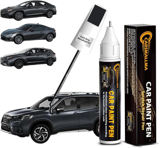 61K Dark Gray Metallic Car Touch Up Paint for Subaru, Color Accurate Car Paint Scratch Repair Pen Kit Quick & Easy Fix Vehicle Chips and Automotive Nicks Scuff