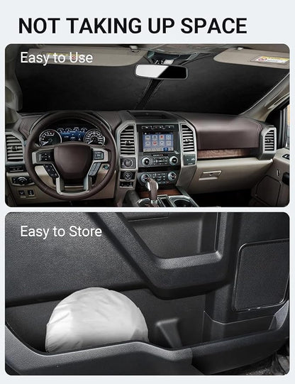 Proadsy 2026 Upgrade Front Windshield Sun Shade Foldable Sunshade Protector Custom Fit 2017-2025 2026 Ford Super Duty F-250 F250 F-350 F350 F-450 F450 F-550 F550 2Door 4Door Pickup Accessories
