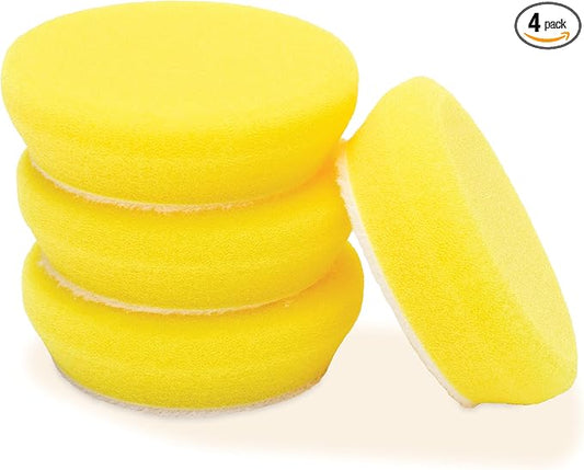 Griot's Garage 2” Perfecting Foam Pads for Car Polishing and Detailing, Buffing Pads for Paint Correction, Polishing, and Waxing, Yellow, Set of 4