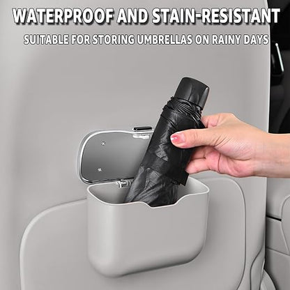 HOLDCY Car Trash Can, Waterproof Multi‑Functional Auto Trash Bin for Door/Console/Seat Back, Universal Vehicle Garbage Can for Car/Truck/SUV Drivers (Gray)