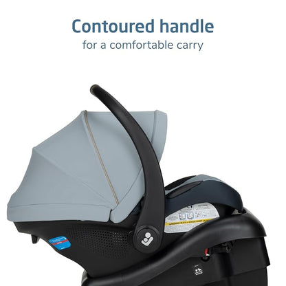 Maxi-Cosi Mico Pro Baby Infant Car Seat with Base, Ventilated Chair, Soft Headrest Pad, Easy-Install Latch, Adjustable Belt Guide, 3-Position Base, Stroller-Ready, 4-30 lbs, up to 32 in, Seascape