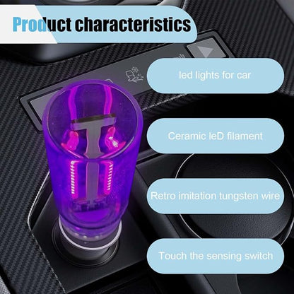 USB LED Atmosphere Light, Plug-in USB Ambient Retro Lamps, Mini LED Car Interface Charging Night Light for Hallway, Bedroom (Purple)