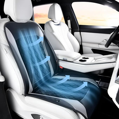 Coverado Upgraded Cooling Car Seat Cushion 8 Turbo Fans 12V-24V Ventilated Cooling Seat Cover 3 Adjustable Wind Speeds Long Lasting Coolness Summer Driving Universal Fit for Car SUV Truck Gray