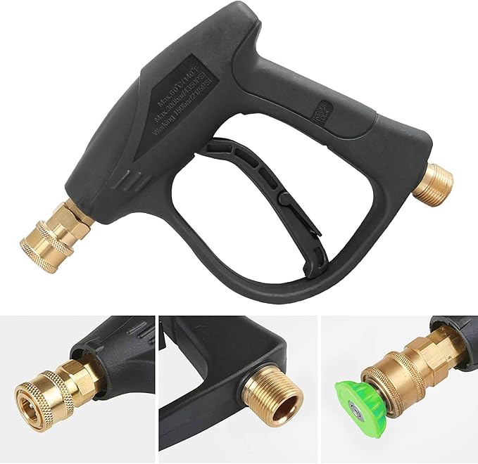 Sooprinse High Pressure Washer Gun,3000 PSI Max with 5 Color Quick Connect Nozzles M22-14 Hose Connector 3.0 TIP