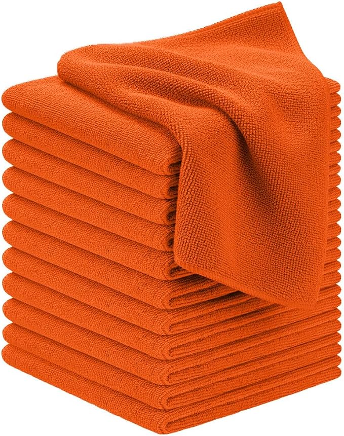 Avalon Towels Microfiber Cleaning Cloths (Value Pack of 12) - Size 12 x 12 Inches, Highly Absorbent Cleaning Rags, Lint Free, Reusable and Washable, Microfiber Towels for Cars