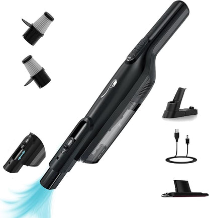 Cordless Handheld Vacuum, Lightweight Portable Hand Vacuum Cleaner with LED Light,Rechargeable Hand Held Vacuum with One-Touch Empty, Powerful Suction for Office, Home,Car, Coal