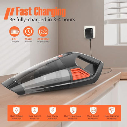 ATONEP Handheld Vacuum Cordless Cleaner,Powerful Portable and Dust Buster Hand Vcauum Rechargeable with Large-Capacity Battery for CarPetOfficeHome (Mixed Colors) (Dark Purple)