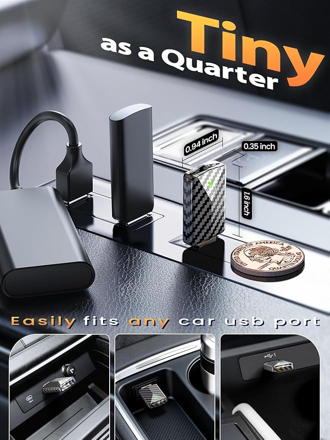 Wireless CarPlay Adapter for Apple iPhone – Converts Wired to Wireless, Gold-Plated USB Bluetooth Dongle, No Lag for Long Drives, Plug & Play for Cars from 2016 with Factory CarPlay