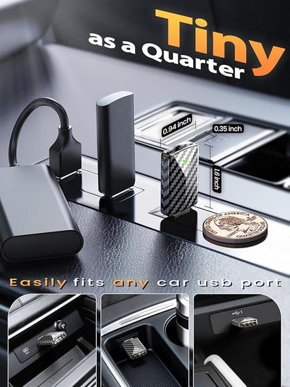 Wireless CarPlay Adapter for Apple iPhone – Converts Wired to Wireless, Gold-Plated USB Bluetooth Dongle, No Lag for Long Drives, Plug & Play for Cars from 2016 with Factory CarPlay