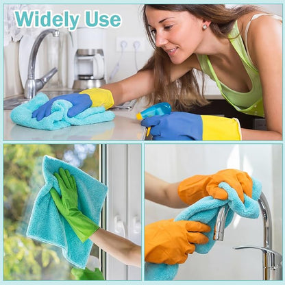 Tallew 15 Pcs Car Microfiber Towels Buffing Drying Wash Cleaning Cloths Plush Large Towels Thick Care Polishing Detailing Waxing Scratch Proof Towel, 15.75 x 15.75 Inch (Light Blue)