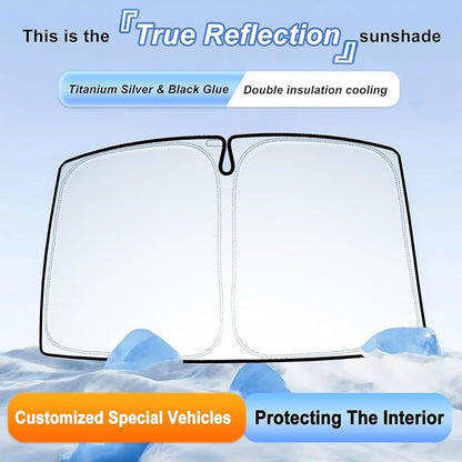 Windshield Sun Shade for Toyota RAV4 2019-2025 & RAV4 Prime 2021-2025, Foldable 310T Polyester UV Protection Window Shield Cover, Keep Car Interior Cool