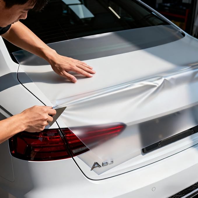 Matte Clear 7.5mil TPU Paint Protection Film for Cars & Motorcycles, Heat self-Healing, self-Adhesive Bubble-Free roll, Suitable for DIY Decoration (1ft x 5ft)