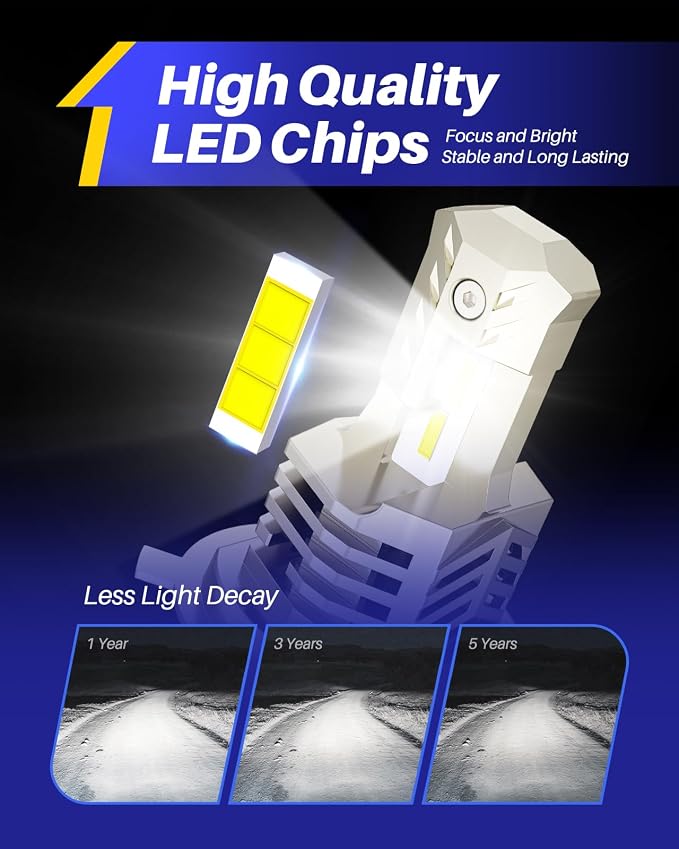 AUTOONE H4/9003/HB2 LED Bulbs Super Bright, 6000K White H4 Halogen Raplacement Fog Lights, Canbus Ready Direct Fit, Pack of 2