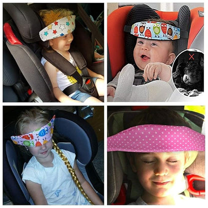 Luckyiren Head Support for Stroller Car Seat - Head Band Strap Headrest for Sleeping Traveling for Toddler Kids Children Child Baby Infant- Pink