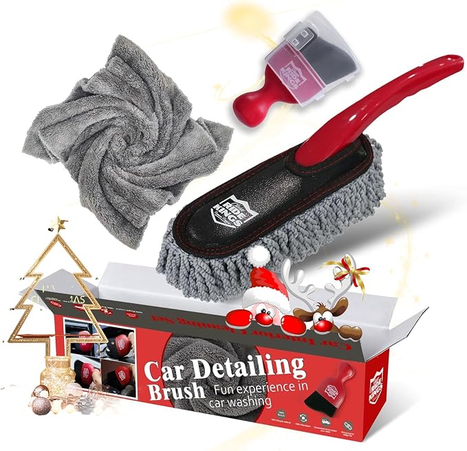 Car Duster Interior Detailing Kit (3 Packs),Scratch Free,Microfiber Towels Interior/Exterior Cleaning,Detailing Tools，Car Gifts for Men Women