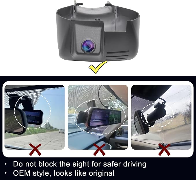 Mangoal 4K Dash Cam Custom fit for Dodge RAM 1500/2500/3500 2019 2020 2021 2022 2023 2024 (Model D), Rebel Big Horn Laramie etc, UHD 2160P Video, OEM Look App & WiFi, Loop Recording, GPS x1, 64GB Card