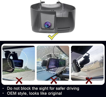 Mangoal 4K Dash Cam Custom fit for Dodge RAM 1500/2500/3500 2019 2020 2021 2022 2023 2024 (Model D), Rebel Big Horn Laramie etc, UHD 2160P Video, OEM Look App & WiFi, Loop Recording, GPS x1, 64GB Card