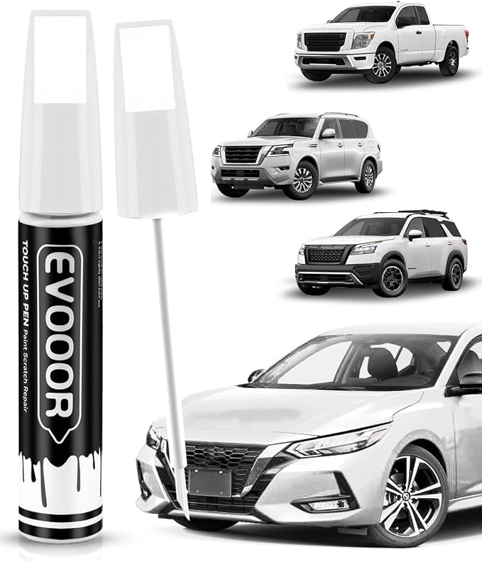Touch Up Paint Compatible with Nissan Exact Match 2 in 1 Touch up Paint for Chips and Nicks Repair (White(Q10) Compatible with Armada/NV/Pathfinder/Titan)