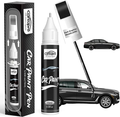 Dark Graphite Metallic(A90) for BMW Touch Up Paint Pen, 2 in 1 Car Scratch Remover with Pen Tip and Brush, Precise Color Match for Car Paint Scratch Repair, Quickly and Easily Fix Chips and Nicks