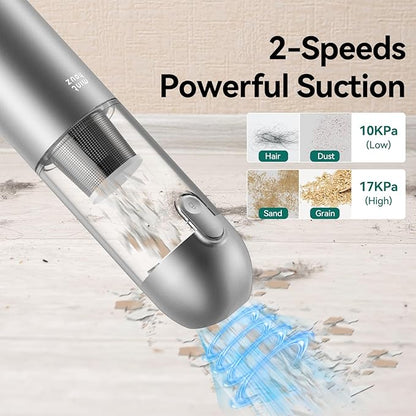 Handheld Vacuum Cordless - 17000Pa Car Vacuum Cleaner High Power with LED/SOS Light, 120W Mini Portable Rechargeable Vacuum Cleaner for Car Home Office Pet Hair