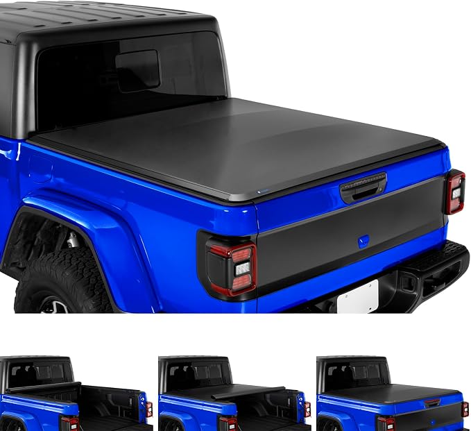 Tyger Auto T1 Soft Roll-up Truck Bed Tonneau Cover Compatible with 2020-2026 Jeep Gladiator JT | 5' (60") Bed | TG-BC1J9060