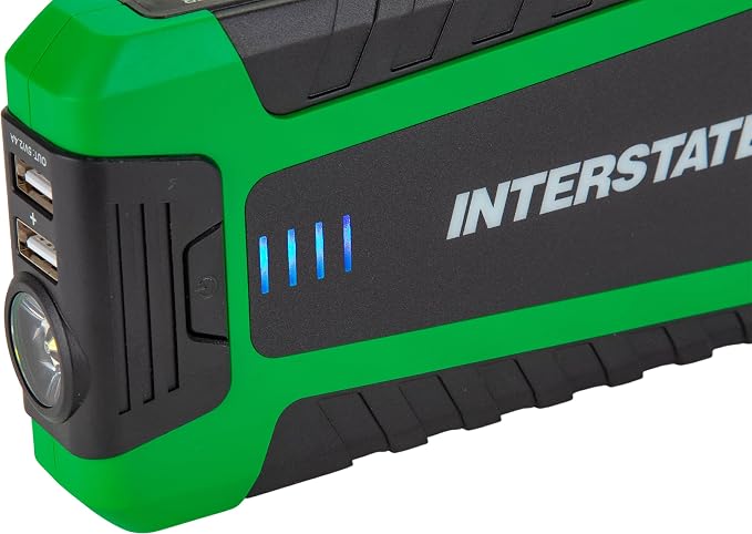 Interstate Batteries Jump Starter and Charger 12V 700A (8,000mAh, 8Ah) Portable LED Jumpstart Battery Power Pack for 12 Volt Automotives, USB Electronics (JMP0800)