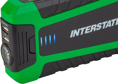 Interstate Batteries Jump Starter and Charger 12V 700A (8,000mAh, 8Ah) Portable LED Jumpstart Battery Power Pack for 12 Volt Automotives, USB Electronics (JMP0800)