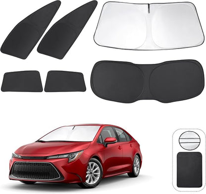 TINGLU Window Shades for Toyota Corolla Hatchback 2020-2026(Not for Corolla Cross) Accessories Side Full Windows Cover Camping Rear Triangular Windshield Sun Shade Sun UV Rays Privacy Protection 6PCS