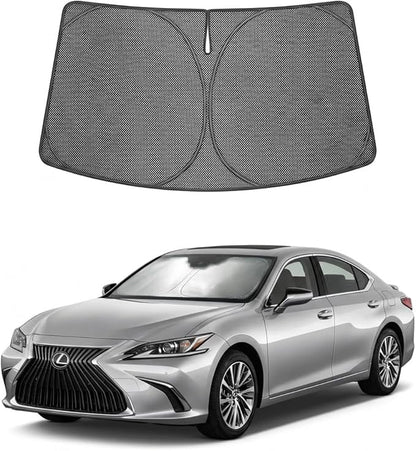 Proadsy Windshield Sun Shade Custom Fit Lexus ES 2019-2025 Ice Crystal Black Front Window Sunshade UV and Heat Blocker Foldable Visor Keeps Car Cooler for Summer Parking and Daily Use